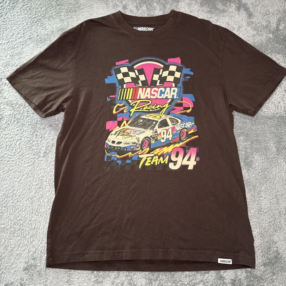 NASCAR Racing Team '94 T-Shirt Men's Size Large Brown Short Sleeve Shirt Graphic